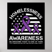 Poster Mois de sensibilisation à l'itinérance Drapeau amé (Devant)