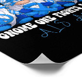 Poster Mois de sensibilisation Als Bleu Ruban Gnomes Sout (Coin)