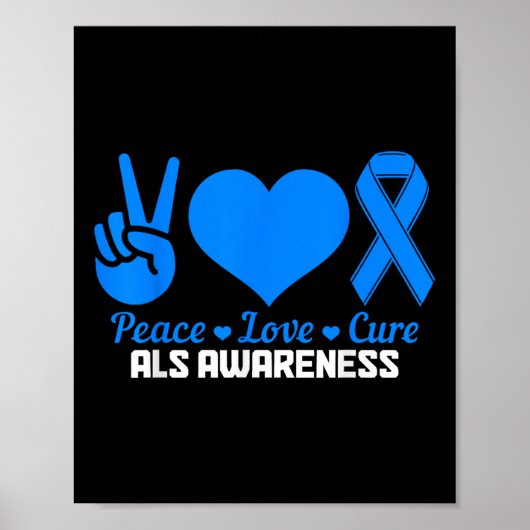 Poster Mois de sensibilisation Als Peace Love Cure Blue R (Devant)