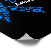 Poster Mois de sensibilisation au diabète Fleurs de ruban (Coin)