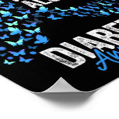 Poster Mois de sensibilisation au diabète Papillons Bleu  (Coin)