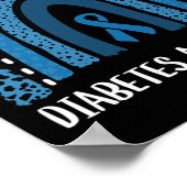 Poster Mois de sensibilisation au diabète Retro Arc-en-ci (Coin)