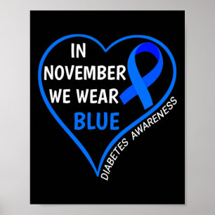 Poster Mois de sensibilisation au diabète T1d T2d En Nove