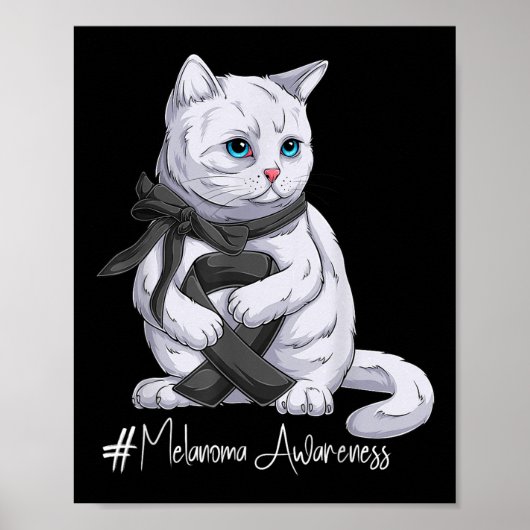 Poster Mois de sensibilisation au mélanome Chat noir au r (Devant)