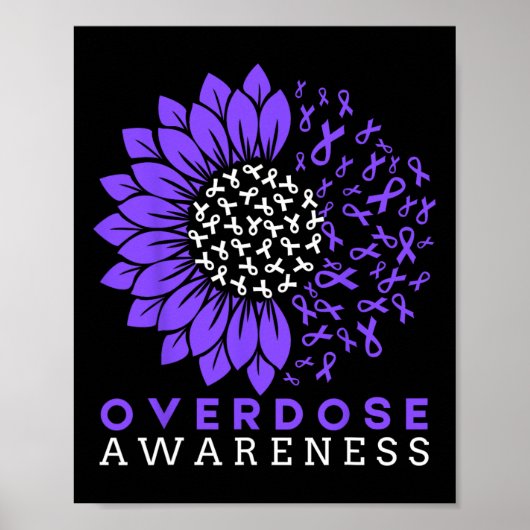 Poster Mois de sensibilisation aux surdoses Ruban tournes (Devant)