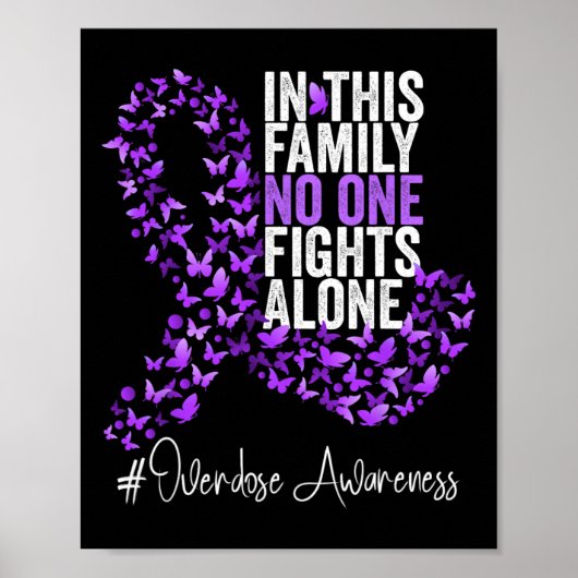 Poster Mois de sensibilisation aux surdoses Ruban violet (Devant)