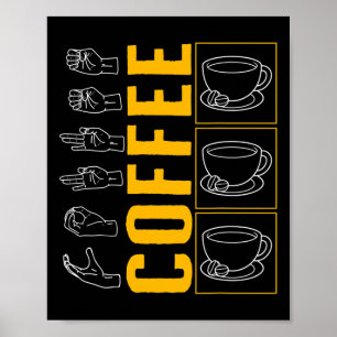 Poster Mois de sensibilisation Café Asl Lover Amour tenda