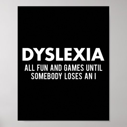 Poster Mois de sensibilisation Drôle Dyslexique Citation (Devant)
