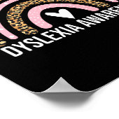 Poster Mois De Sensibilisation Dyslexie Léopard Arc-En-Ci (Coin)