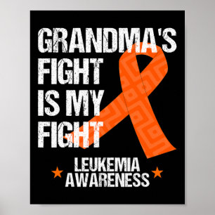 Poster Mois de sensibilisation Grand-mère combat Orange R