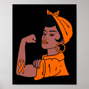 Poster Mois de sensibilisation Orange Ribbon Warriors Cad