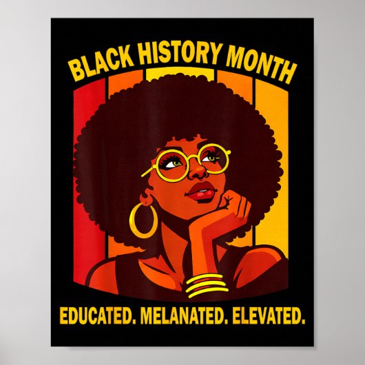 Poster mois d'histoire des Noirs éduqué mélané élevé (Devant)