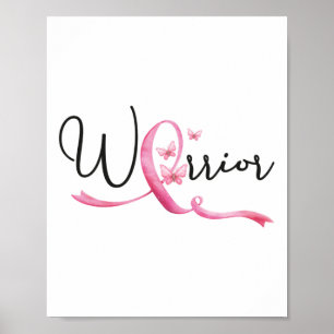 Poster Mois du cancer du sein guerrier Papillons rose Rib