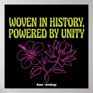 Poster Mois du patrimoine AAPI Tissée Unité Florale Histo