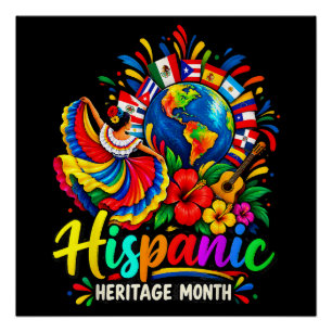 Poster Mois du patrimoine hispanique de tous les pays