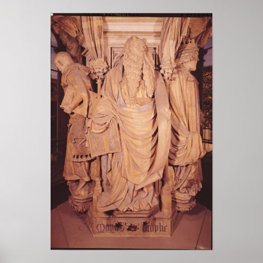 Poster Moïse, détail du piédestal hexagonal (Devant)