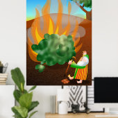 Poster Moïse et l'histoire de la Bible Bush brûlante (Bureau à domicile)