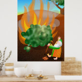 Poster Moïse et l'histoire de la Bible Bush brûlante (Cuisine)