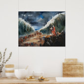Poster Moïse Partant Et Traversant La Mer Rouge Sèche (Cuisine)