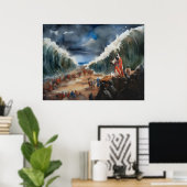 Poster Moïse Partant Et Traversant La Mer Rouge Sèche (Bureau à domicile)