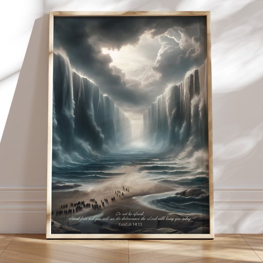 Poster Moïse Partir de la Mer Rouge Bible Verse Art, Exod