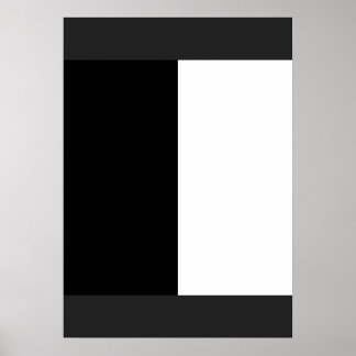 Poster moitié blanc noir moitié noir moitié noir blanc