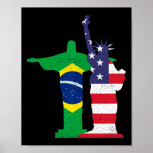 Poster Moitié brésilienne Moitié américaine États-Unis Br