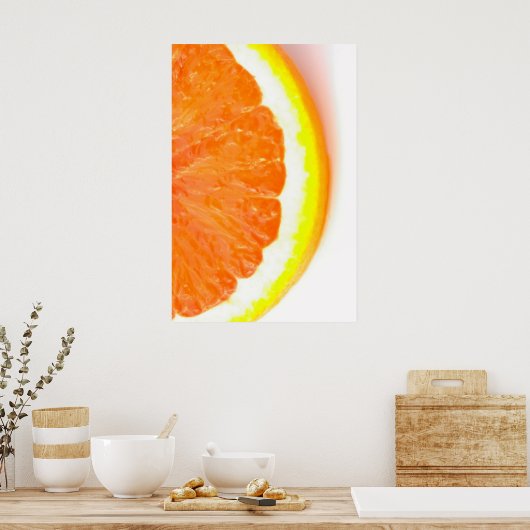 Poster Moitié d'une tranche orange (Cuisine)