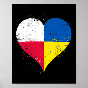 Poster Moitié polonais moitié ukrainien un cœur avec Polo