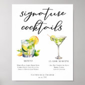 Poster Mojito Martini Mariage Signature Cocktails Menu (Devant)