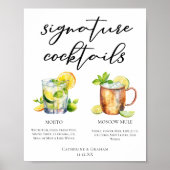 Poster Mojito Moscow Mule Signature Cocktails Menu (Devant)