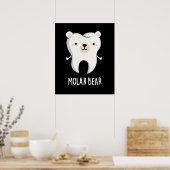 Poster Molar Bear Funny Dot Pun Dark BG (Cuisine)