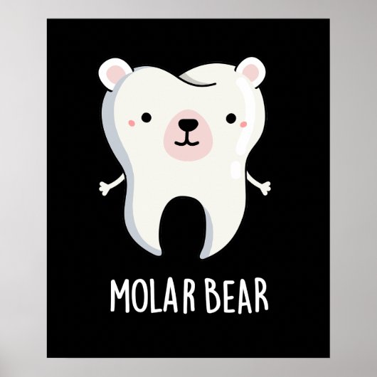 Poster Molar Bear Funny Dot Pun Dark BG (Devant)
