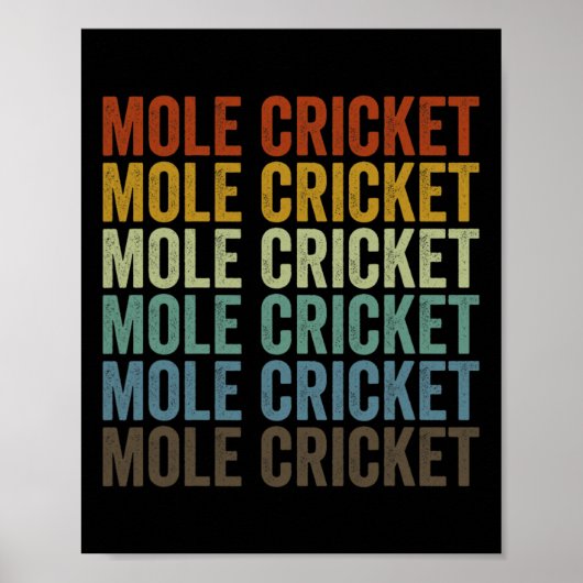 Poster Mole Cricket Retro  (Devant)