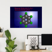 Poster Molécule de benzène (imprimer) (Bureau à domicile)