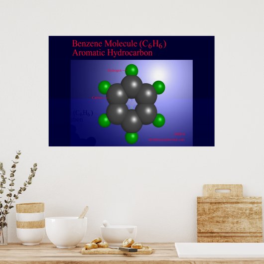 Poster Molécule de benzène (imprimer) (Cuisine)