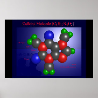 Poster Molécule de caféine (imprimer)