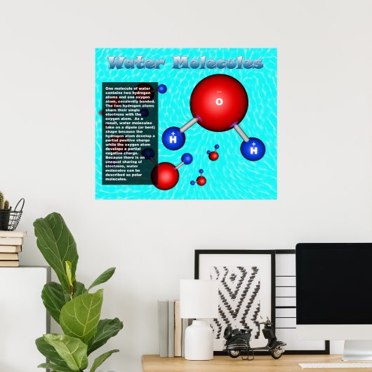 Poster Molécules d'eau (Bureau à domicile)