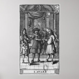 Poster Moliere comme Harpagon, illustration de