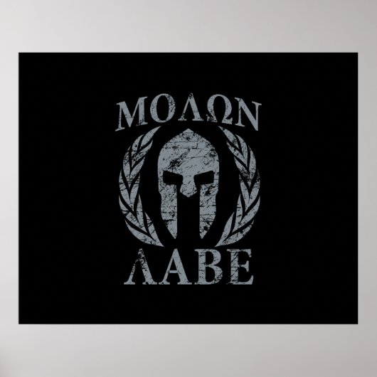 Poster Molon Labe Laurels, guerrier spartiate (Devant)