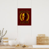 Poster Molon Labe Spartan Mask Laurels Bourgogne (Cuisine)