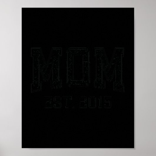 Poster Mom Est 2015 Mom D Mother’s Day Ized Premium Tri-b (Devant)