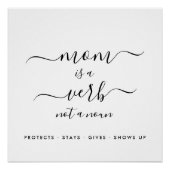 Poster Mom Is a Verb Not a Noun Mother Keepsake (Devant)