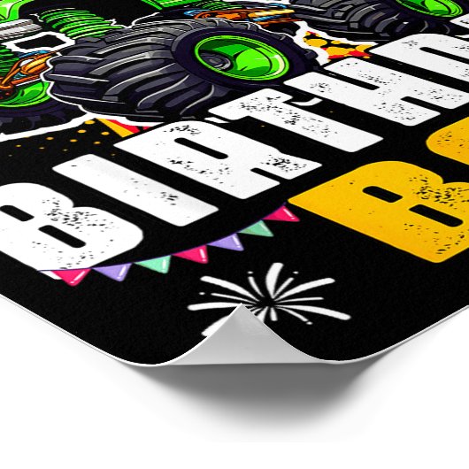 Poster Mom Of The Birthday Boy Monster Truck Family Match (Coin)