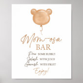 Poster Mom-osa Bar Teddy Bear Balloon Birthday (Devant)