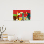 Poster Moment angoissant, Cue de piscine frappant une têt (Cuisine)