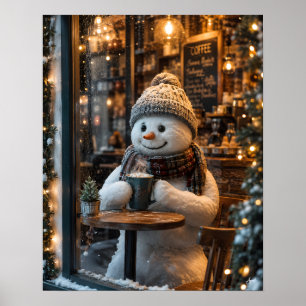 Poster Moment au café du bonhomme de neige