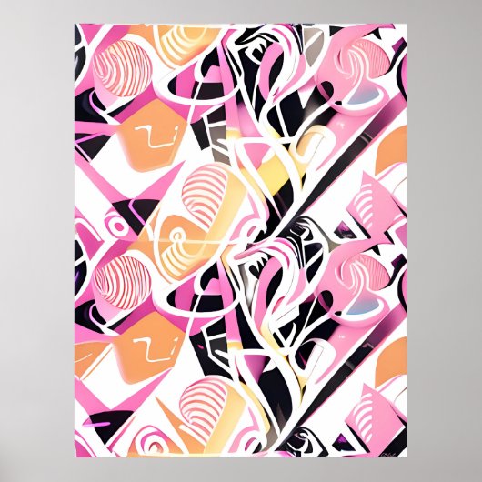 Poster Moment confit d'un design Memphis (Devant)