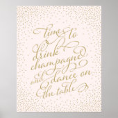 Poster Moment de boire du champagne et de danser sur la t (Devant)