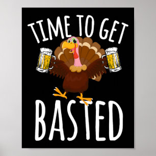 Poster Moment de devenir drôle Bière de Thanksgiving Dind